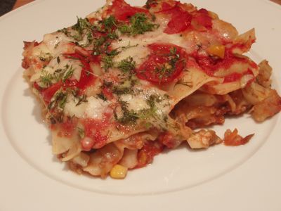 Fenchel-Lasagne auf dem Teller