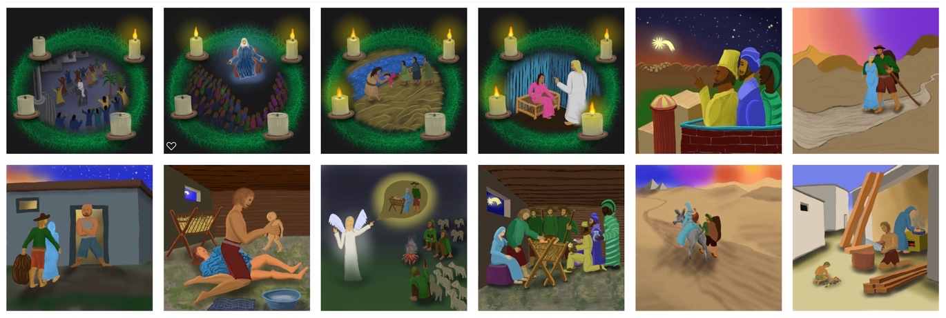 Advent and Christmas - images of storybag